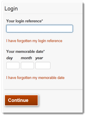 Image of login form